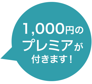 1,000円のプレミアが付きます！